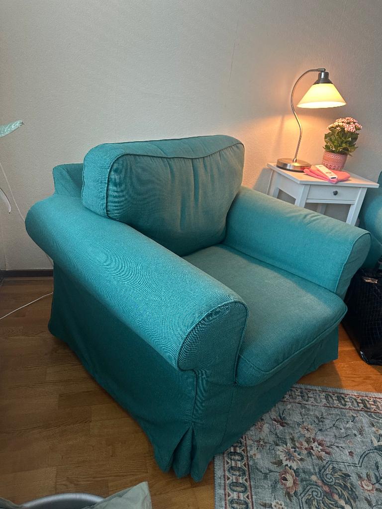 groene fauteuil ikea ektorp, Ophalen, Gebruikt, Overige kleuren, Eén