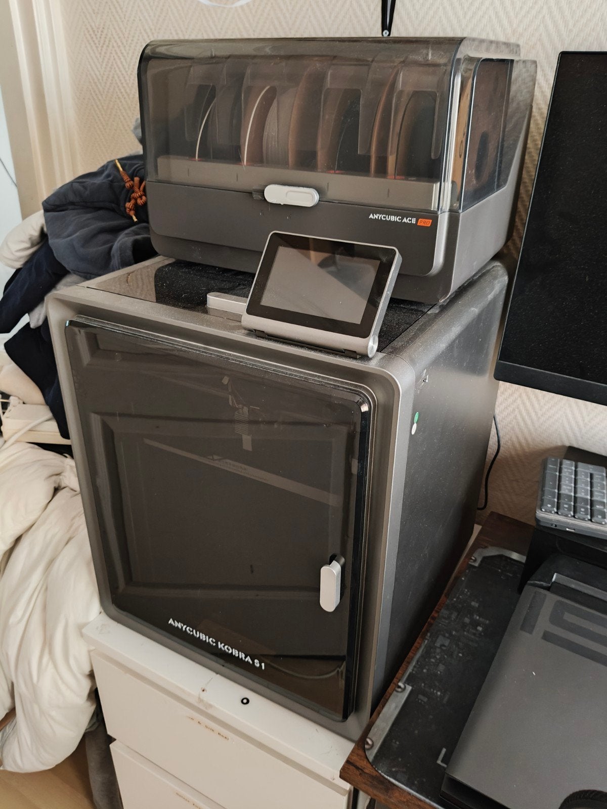 Anycubic Kobra S1 Combo 3D printer inclusief hotends, Ophalen, Ingebouwde Wi-Fi, Zo goed als nieuw, Filament