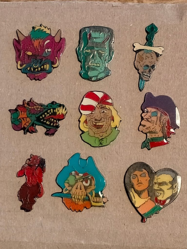 Dracula Frankenstein piraat draak logo pins vintage gothic, Ophalen of Verzenden, Zo goed als nieuw