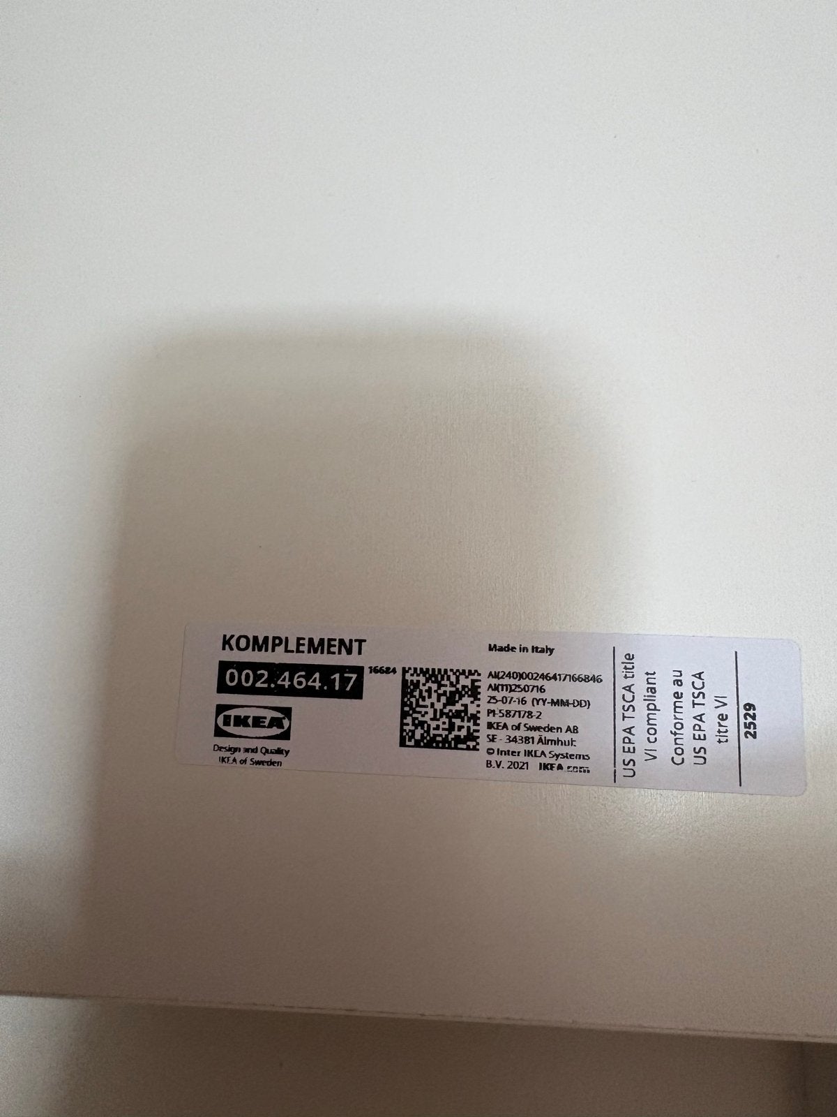 IKEA KOMPLEMENT verdeler basiselement wit 100x58 cm, Huis en Inrichting, Kasten | Kledingkasten, Ophalen, Met plank(en), Nieuw