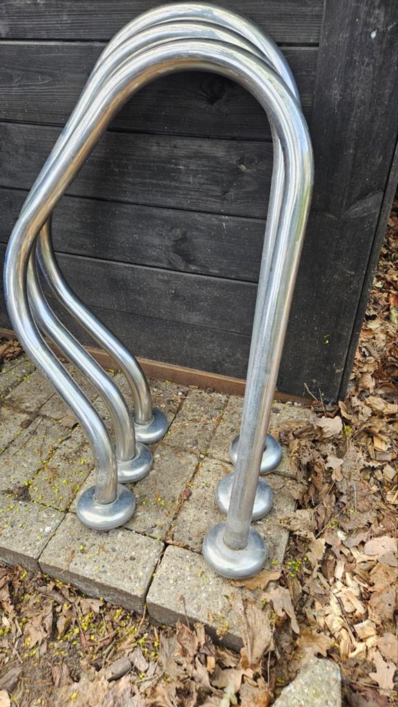 Rvs beugels zwembad boot steiger 2 stuks, Ophalen