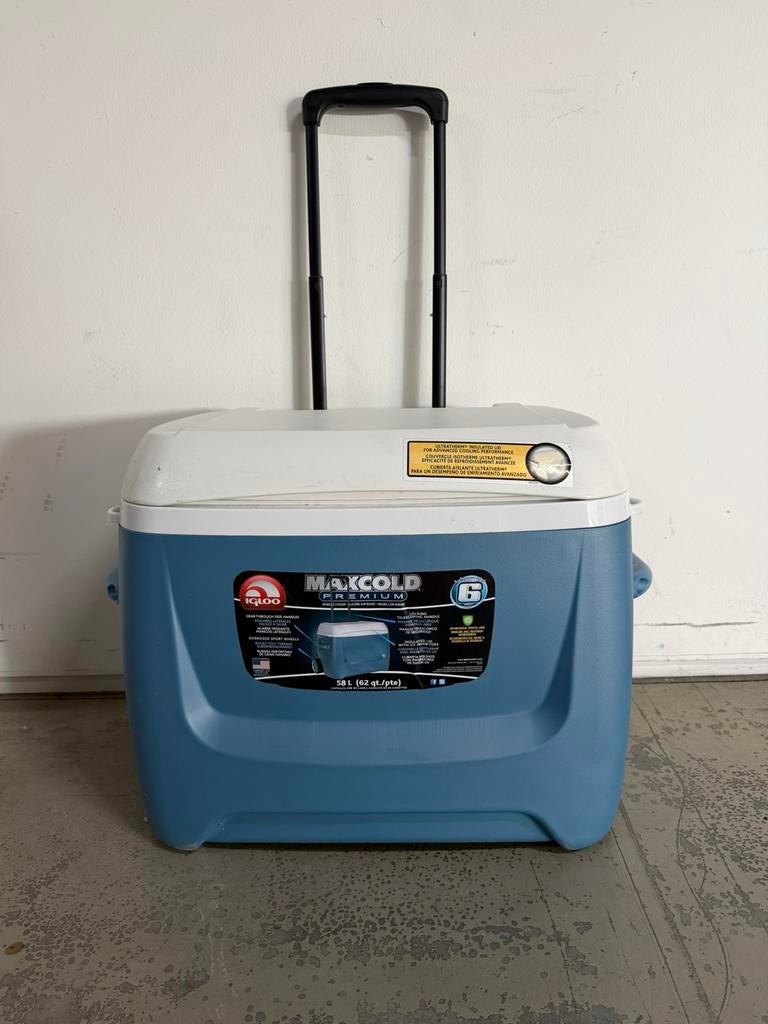 Igloo MaxCold Premium koelbox 58L op wielen – USA, Ophalen, Zo goed als nieuw