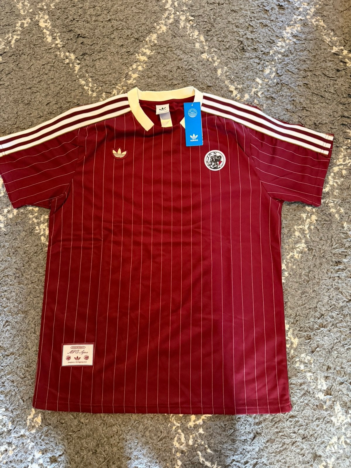 Retro voetbalshirt Amsterdam – Bordeauxrood – Maat L, Maat L, Ophalen of Verzenden, Nieuw, Shirt