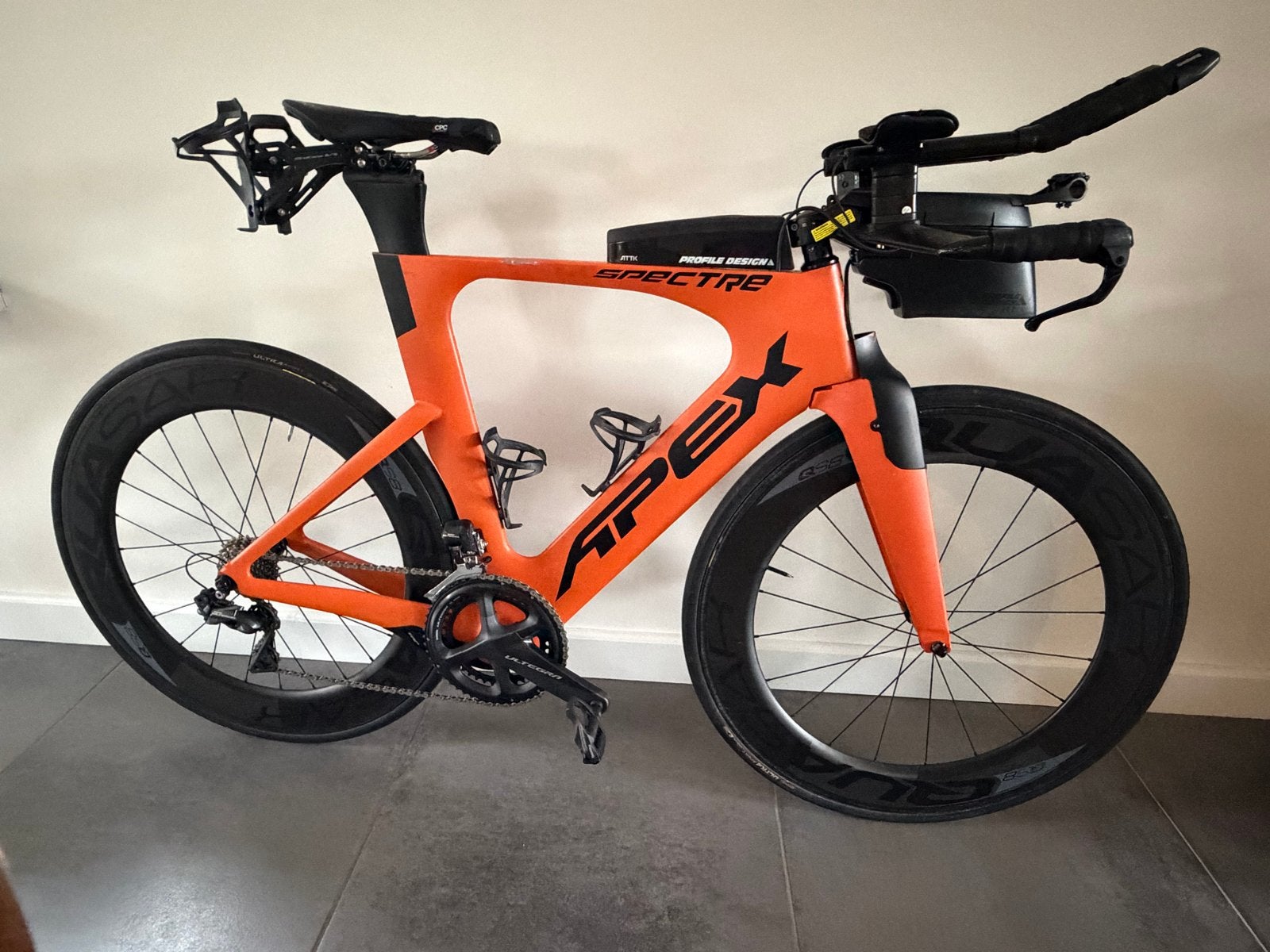 APEX Spectre Triathlonfiets - Oranje, Carbon, Shimano Ultegr, 28 inch, Gebruikt, Carbon, Meer dan 20 versnellingen