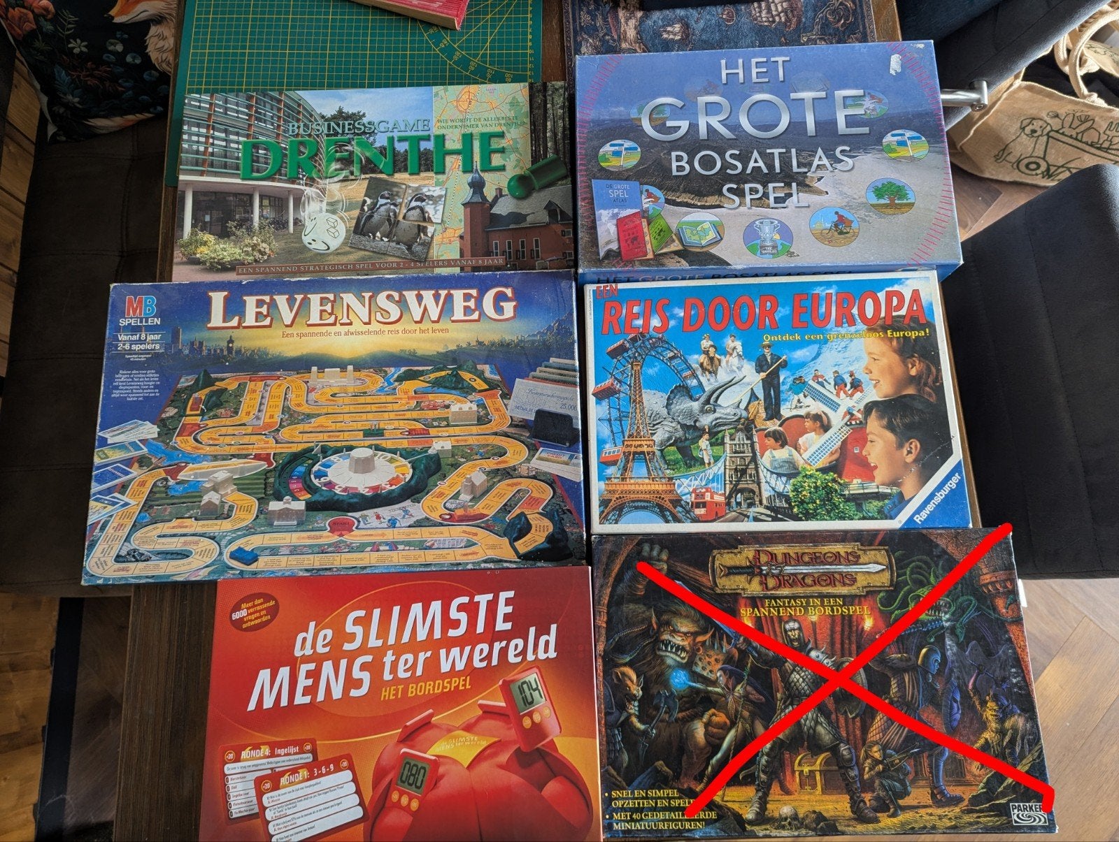 Bordspellen collectie: Levensweg, Dungeons & Dragons, etc., Vijf spelers of meer, Ophalen of Verzenden, Gebruikt, MB Spellen, Ravensburger, Parker