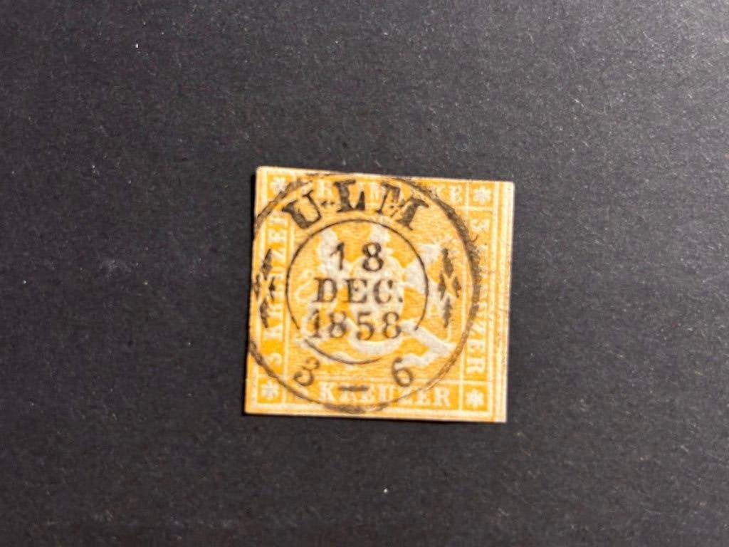 Württemberg Michel no. 7, Postzegels en Munten, Ophalen of Verzenden, Overige periodes, Gestempeld
