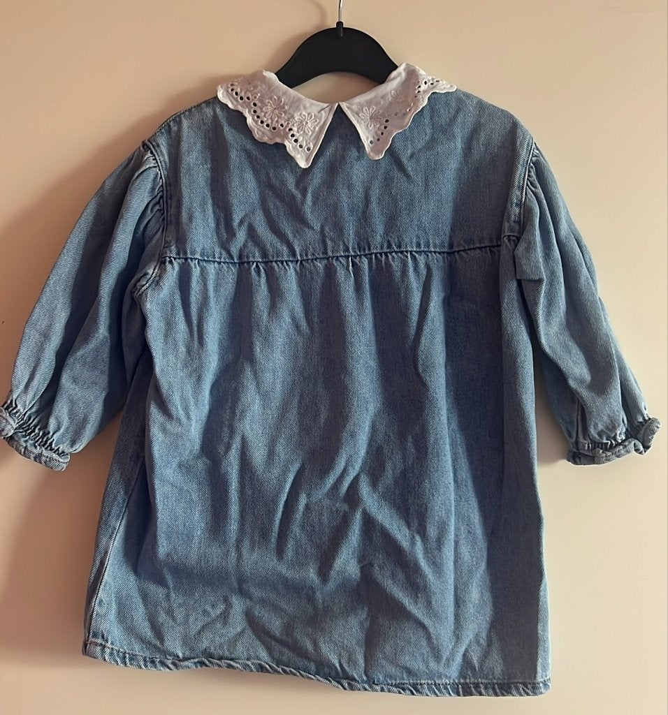 zara denim jurk maat 98, Zo goed als nieuw, Jurk of Rok, Zara kids, Verzenden