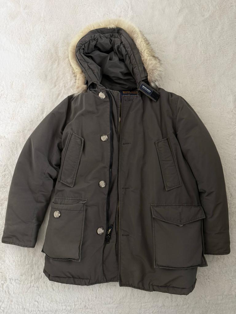 Woolrich Arctic Parka met echte bontkraag en dons, maat L, Kleding | Heren, Jassen | Winter, Ophalen of Verzenden, Gedragen, Maat 52/54 (L)