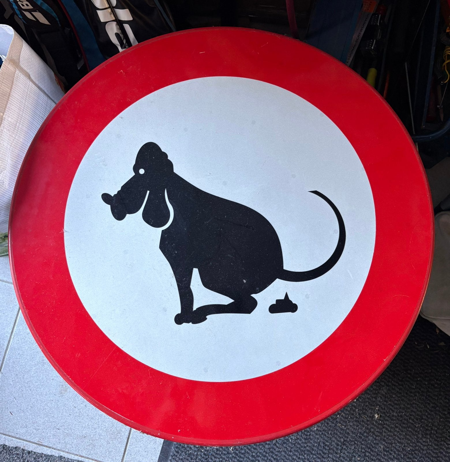 Verbodsbord voor honden uitlaat, Ophalen, Zo goed als nieuw, Reclamebord