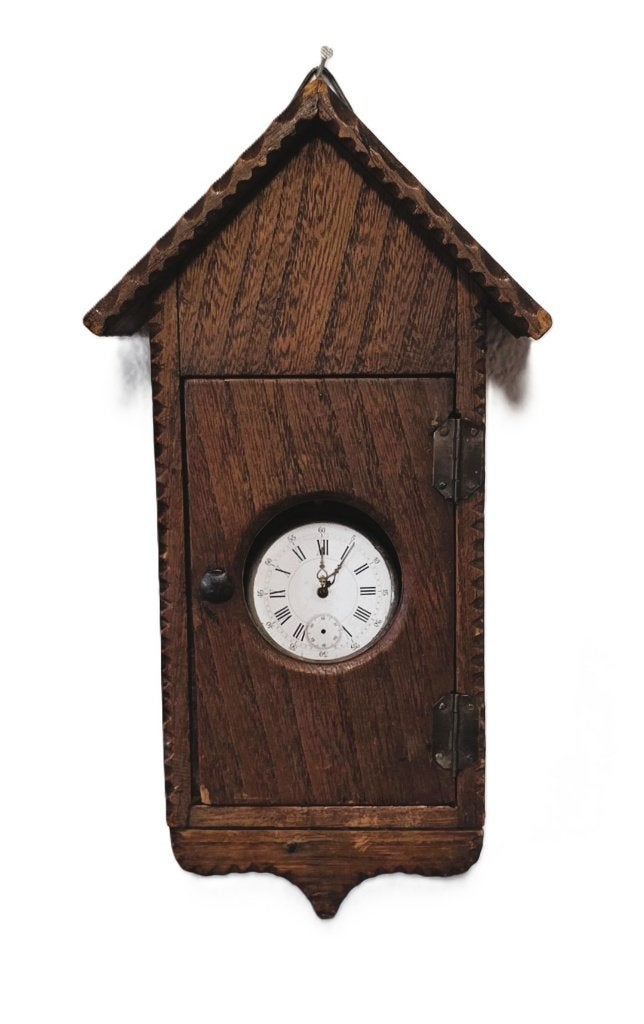 Houten zakhorloge kastje, zeldzaam / antiek., Ophalen of Verzenden