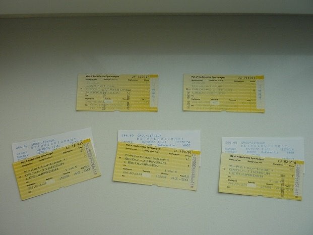 NS Retourkaarten 2001 - Grou-Jirnsum Leeuwarden, Ophalen, Gebruikt, Trein, Kaart of Prent
