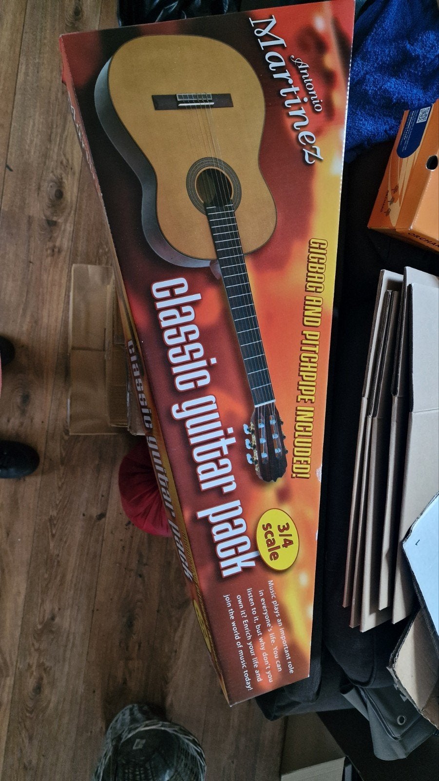 Antonio Martinez Klassieke Gitaar Pack Zwart - 3/4 Schaal, Muziek en Instrumenten, Ophalen, Zo goed als nieuw, Klassieke of Spaanse gitaar