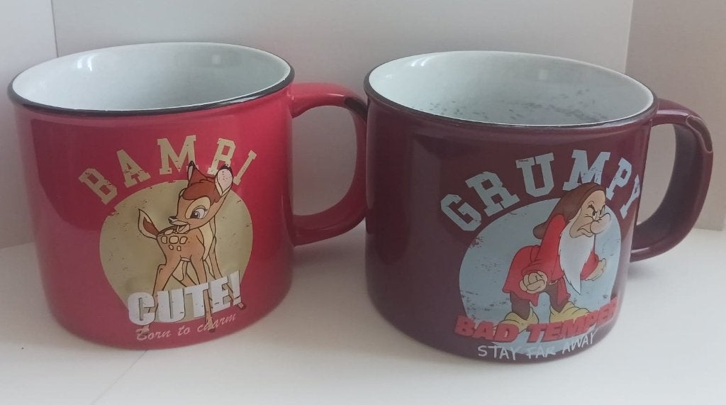 Disneyland Parijs -Grote mokken van Bambi en Grumpy KERAMIEK, Verzamelen, Disney, Ophalen of Verzenden, Bambi of Dumbo, Zo goed als nieuw