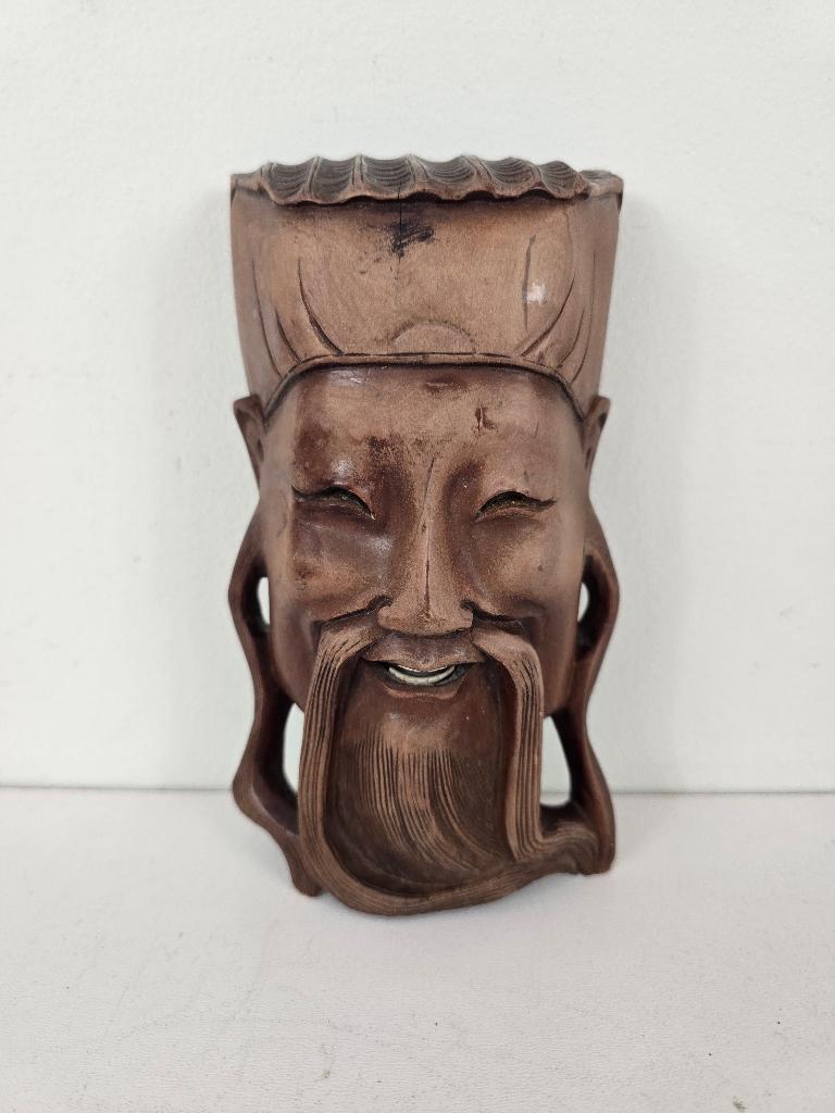 Prachtig masker wijsgeer, hout, China, midden 20e eeuw, Ophalen of Verzenden