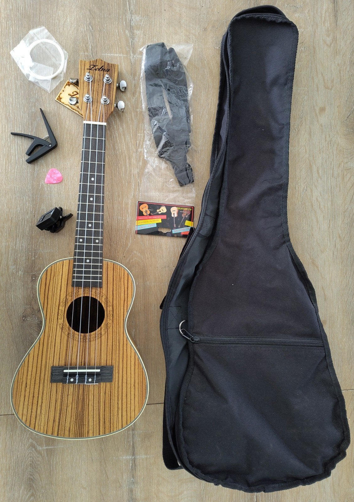 Zebra Ukelele met accessoires en hoes, Ophalen of Verzenden, Nieuw, Ukelele