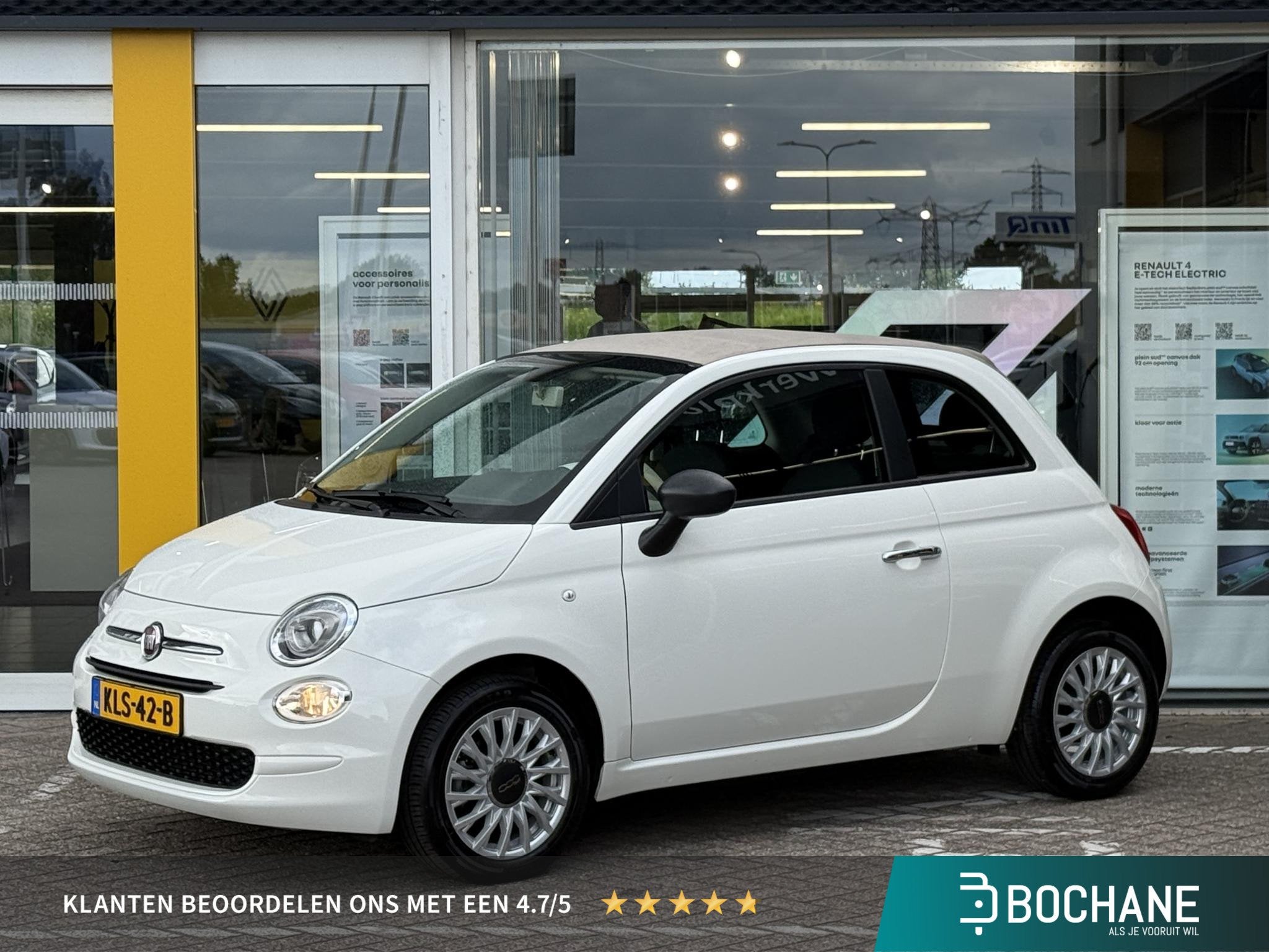 Fiat 500C 1.0 Hybrid | Cabrio Dak | Cruise Control | Airco |, Auto's, Stof, Gebruikt, Euro 6, Cabriolet