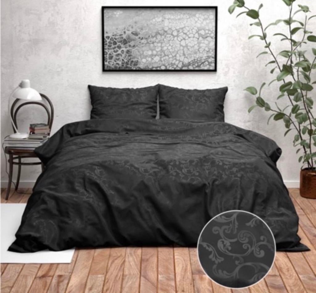 Zwart dekbedovertrek set 240x200/220, Zwart, Dekbedovertrek, Tweepersoons, Ophalen of Verzenden