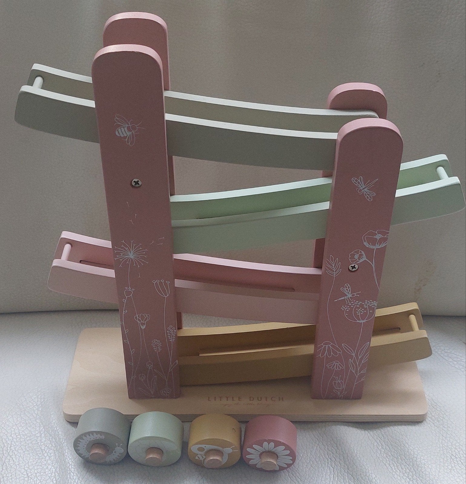 Little Dutch Houten rollerbaan Roze, Ophalen of Verzenden, Zo goed als nieuw, Overige typen, Met geluid