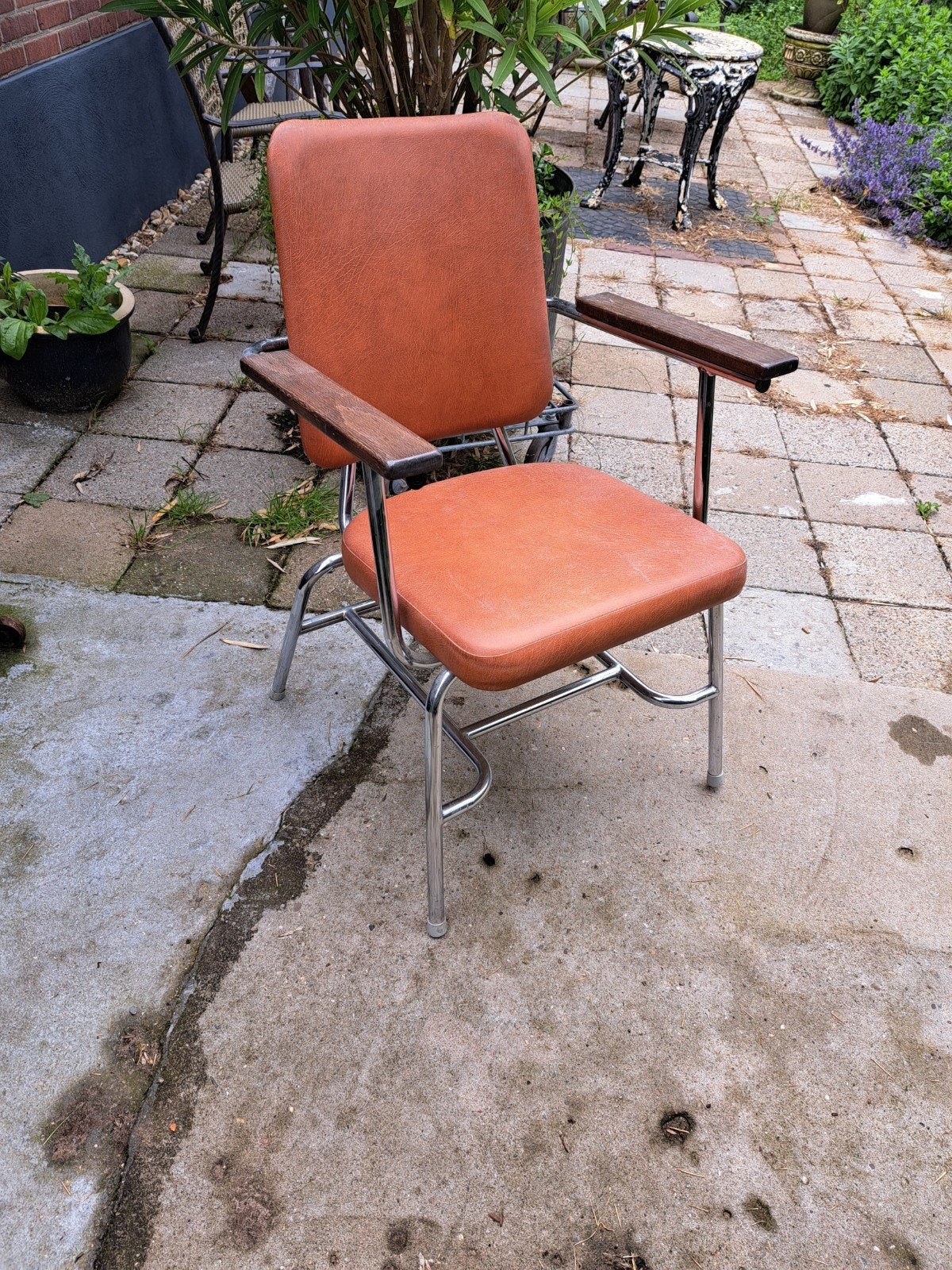 Vintage stoel jaren 60/70 groom buizenframe, Ophalen, Eén