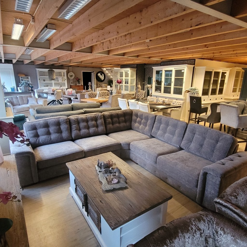 ACTIE Bank Hoekbank Maya 300x300 Antelope €1949 NU €1750 (7), Landelijke hoekbank Maya stof Liberty Antelope gratis bezorging