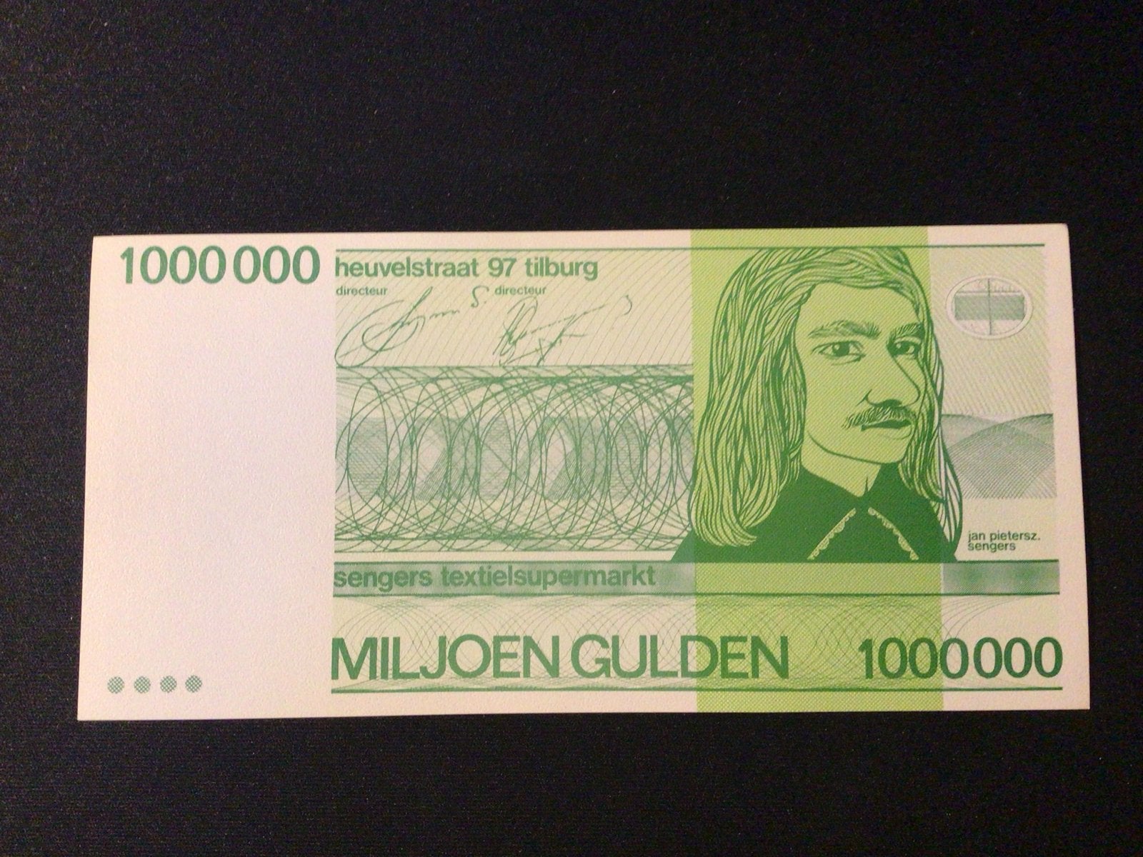 Reclamebiljet 1 Miljoen Gulden Sengers Textielsupermarkt, Ophalen of Verzenden, 1000 gulden, Los biljet
