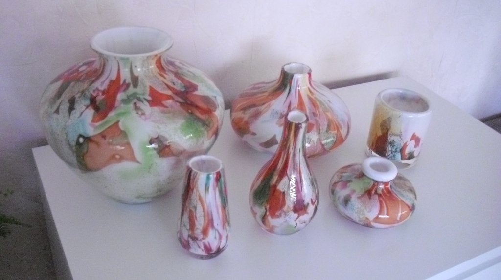 Set Mixed Colours Fidrio-Vazen, Huis en Inrichting, Meerkleurig, Ophalen of Verzenden, Geschikt voor droogbloemen, Glas