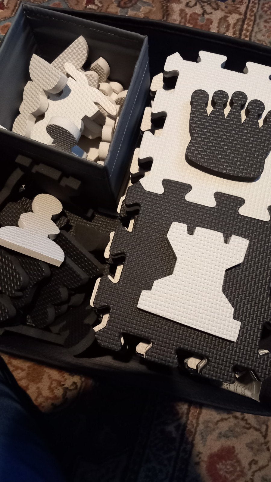 Schaakspel, puzzelmat foam, schaken, Ophalen of Verzenden, Gebruikt