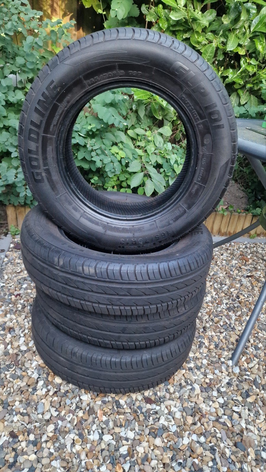 Setje 4x Goldline GLp 101 165/70R13 banden, 6.5mm, z.g.a.n., Auto-onderdelen, Banden en Velgen, 13 inch, Nieuw, Ophalen of Verzenden