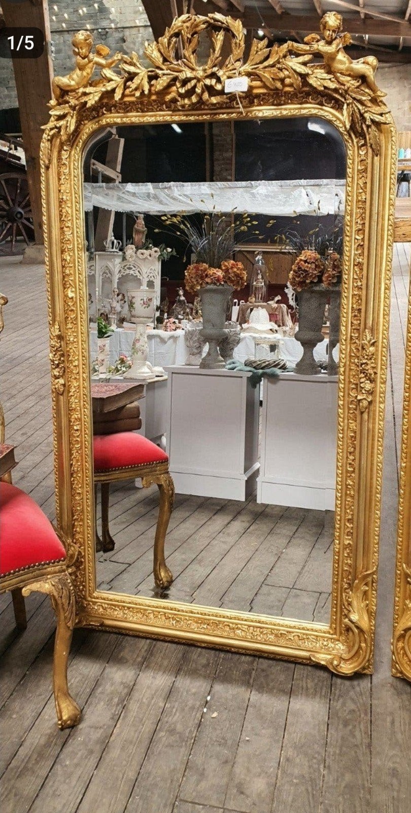 Gouden Spiegel met Engeltjes

Prachtige spiegel met een rijk, Ophalen of Verzenden, Rechthoekig