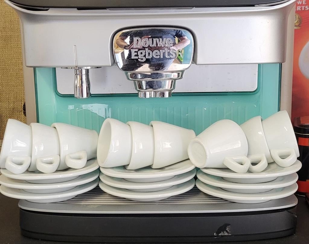 Set van 9 espresso kopjes met schotel, Clubhouse, Ophalen of Verzenden, Zo goed als nieuw, Nb