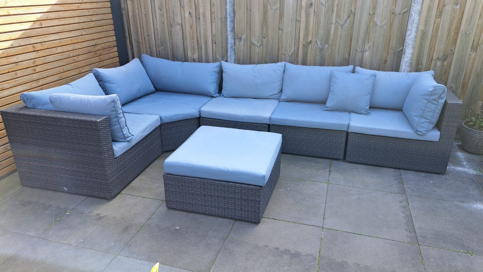 Le Sud Wicker Loungeset met Hocker en Kussens, Ophalen, Gebruikt, Bank, Loungeset
