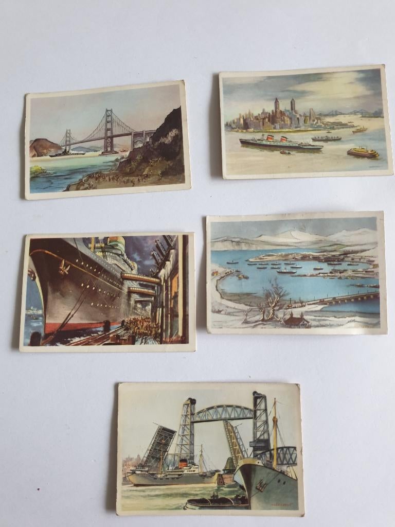 2463 captain grant plaatjes 5 stuks havens achter de kim, Verzenden