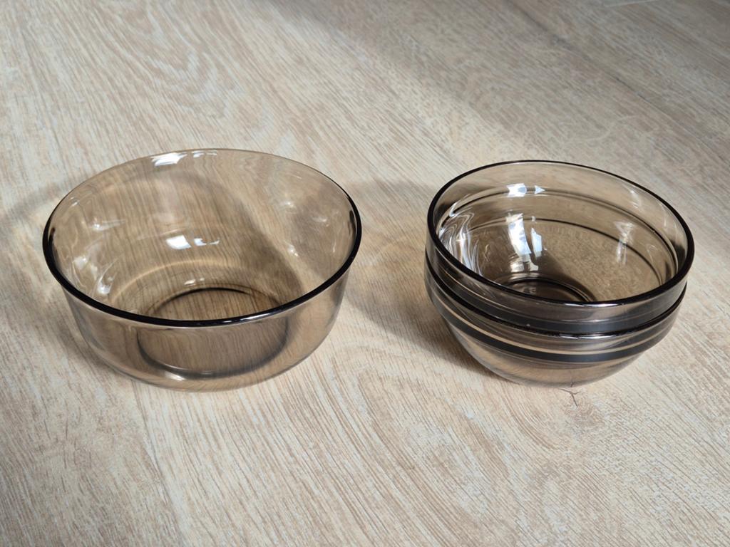 Arcoroc rookglas schalen set, Gebruikt, Schaal, Rond, Ophalen of Verzenden