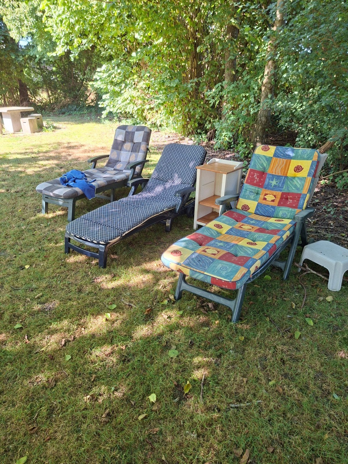 Comfortabele ligstoelen voor buiten, Tuin en Terras, Ligbedden, Ophalen of Verzenden, Gebruikt, Plastic, Inklapbaar