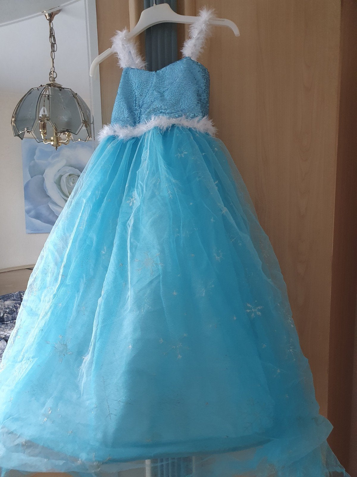 Elsa jurk, Ophalen, Zo goed als nieuw, Blauw, Trouwjurk