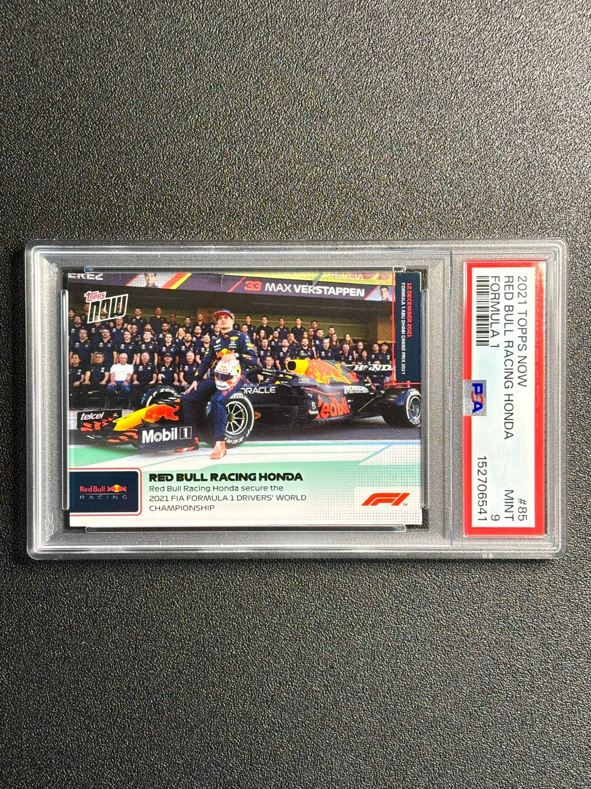 PSA 9 Max Verstappen Red Bull Racing Honda Topps Now F1 85, Hobby en Vrije tijd, Stickers en Plaatjes, Ophalen of Verzenden, Nieuw