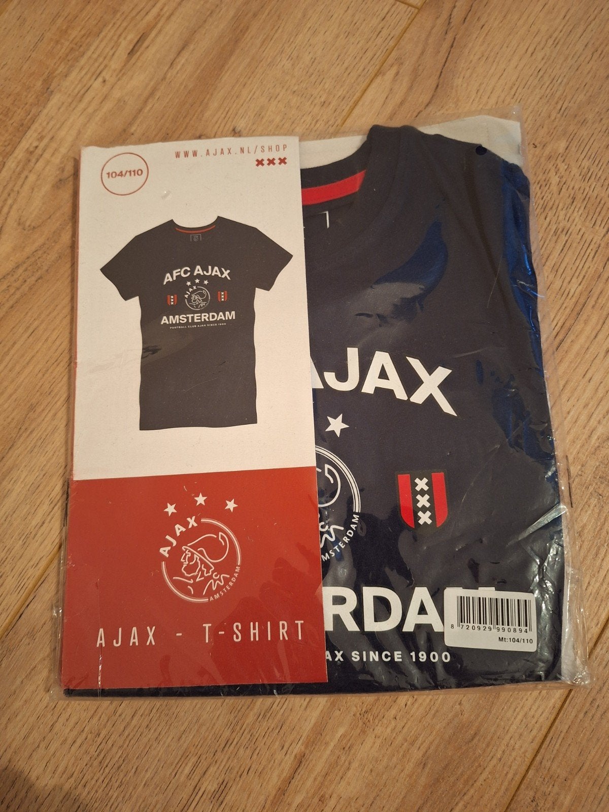 Ajax tshirt maat 104-110 NIEUW, Ophalen, Nieuw, Jongen of Meisje, Shirt of Longsleeve