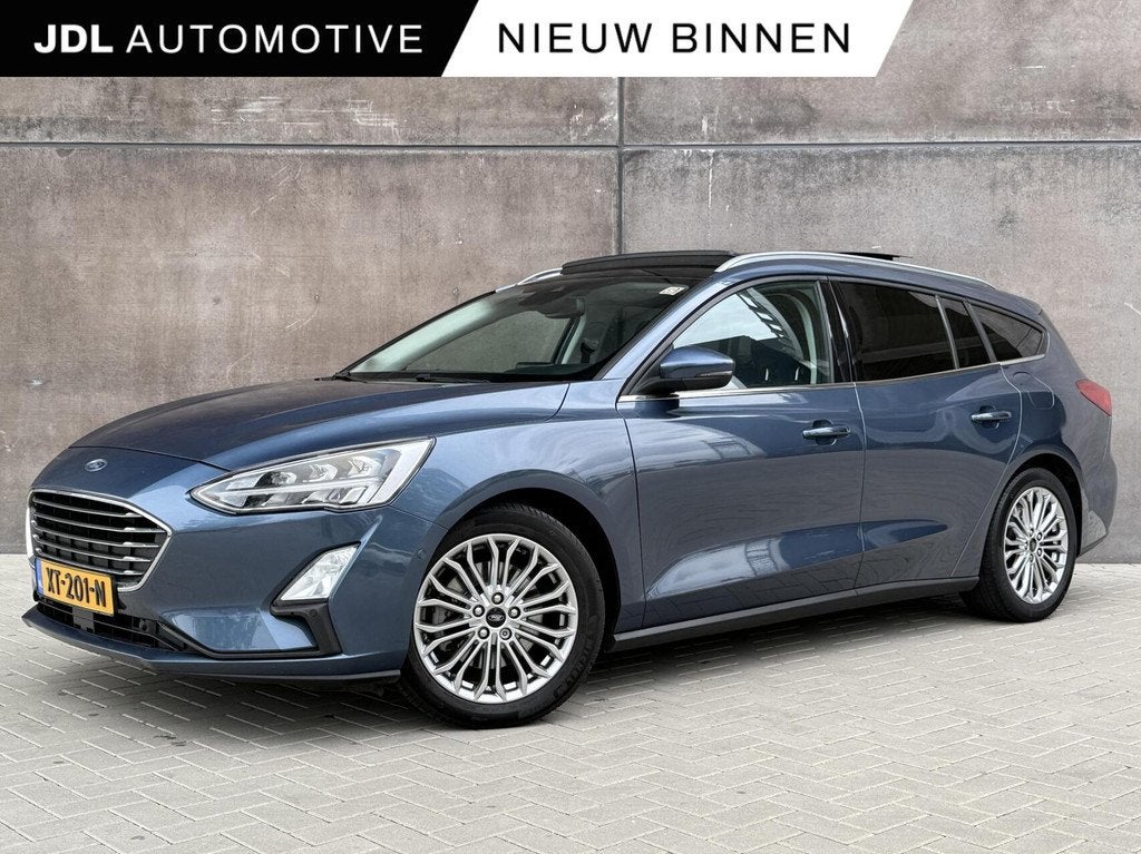 Ford Focus Wagon 1.0 EcoBoost Titanium Business | Trekhaak |, Auto's, Ford, Gebruikt, 715 kg, Blauw, 3 cilinders