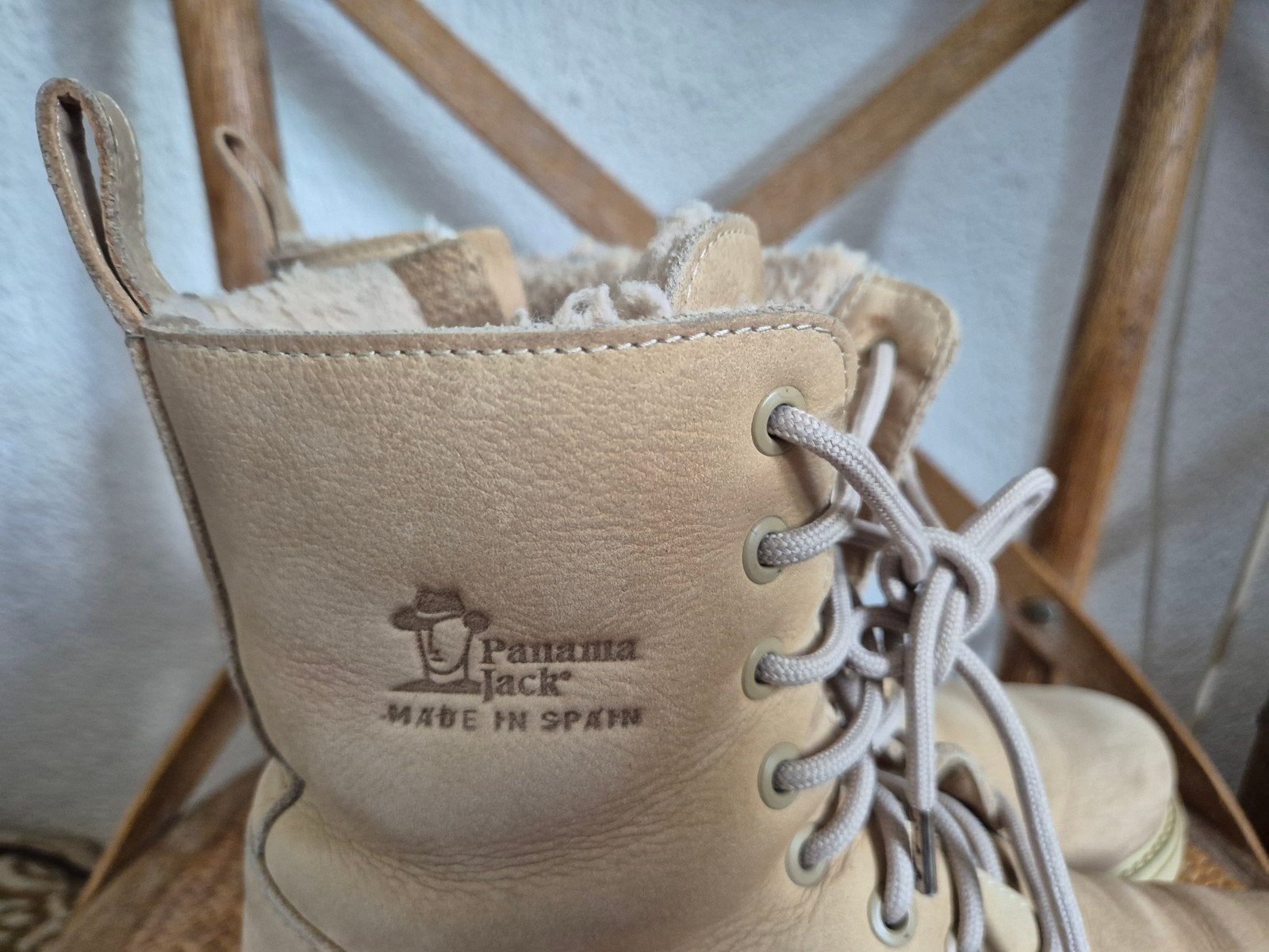 Panama Jack gevoerde veterlaarzen - heerlijk warm!, Kleding | Dames, Schoenen, Beige, Lage of Enkellaarzen, Ophalen of Verzenden