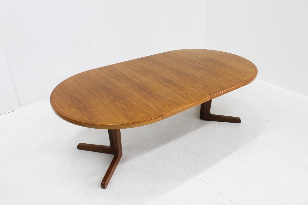 Vintage Deense ronde uitschuifbare eettafel tafel