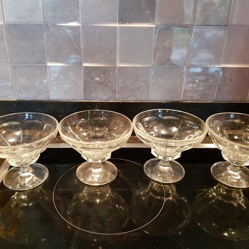 Glazen ijscoupes, Glas of Glazen, Ophalen of Verzenden, Overige stijlen, Glas