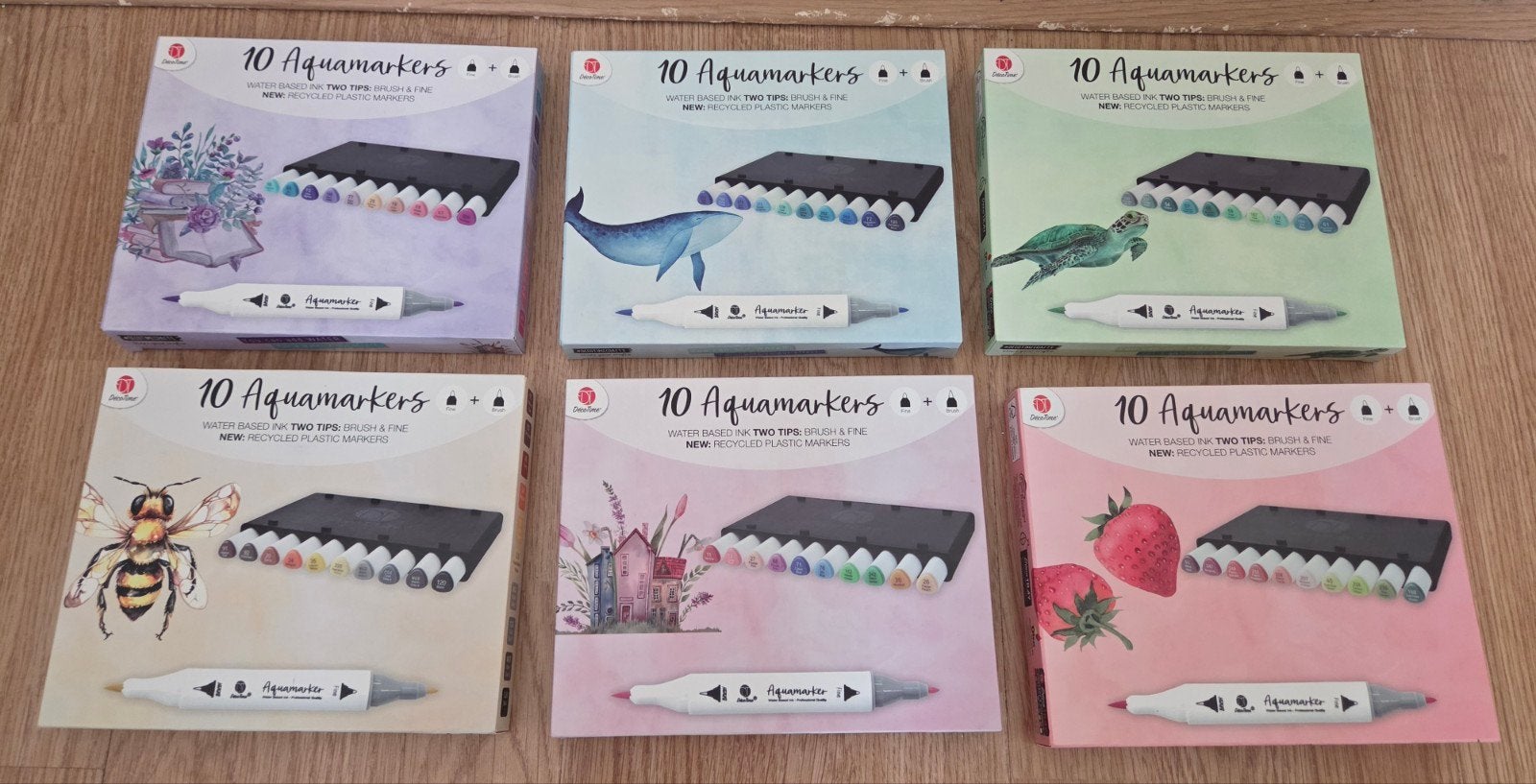 6 doosjes Aquamarkers op waterbasis met een dubbele punt. 60, Hobby en Vrije tijd, Tekenen, Ophalen of Verzenden, Nieuw, Potlood of Stift