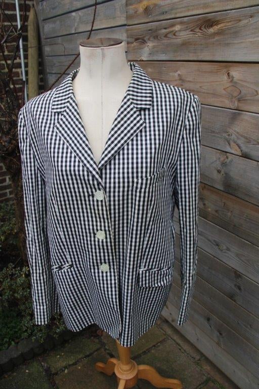 Jasje zwart/offwhite Cassani mt 46 Vaste prijs, Verzenden, Zwart, Maat 46/48 (XL) of groter, Zo goed als nieuw