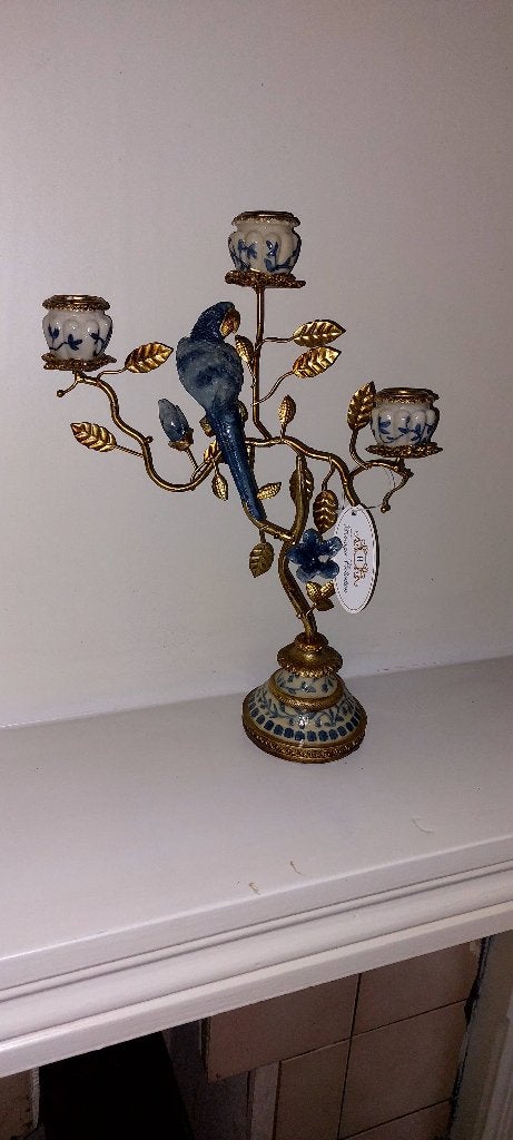 Decoratieve kandelaar met vogel – Nieuw in doos., Huis en Inrichting, Woonaccessoires | Kandelaars en Kaarsen, Overige merken