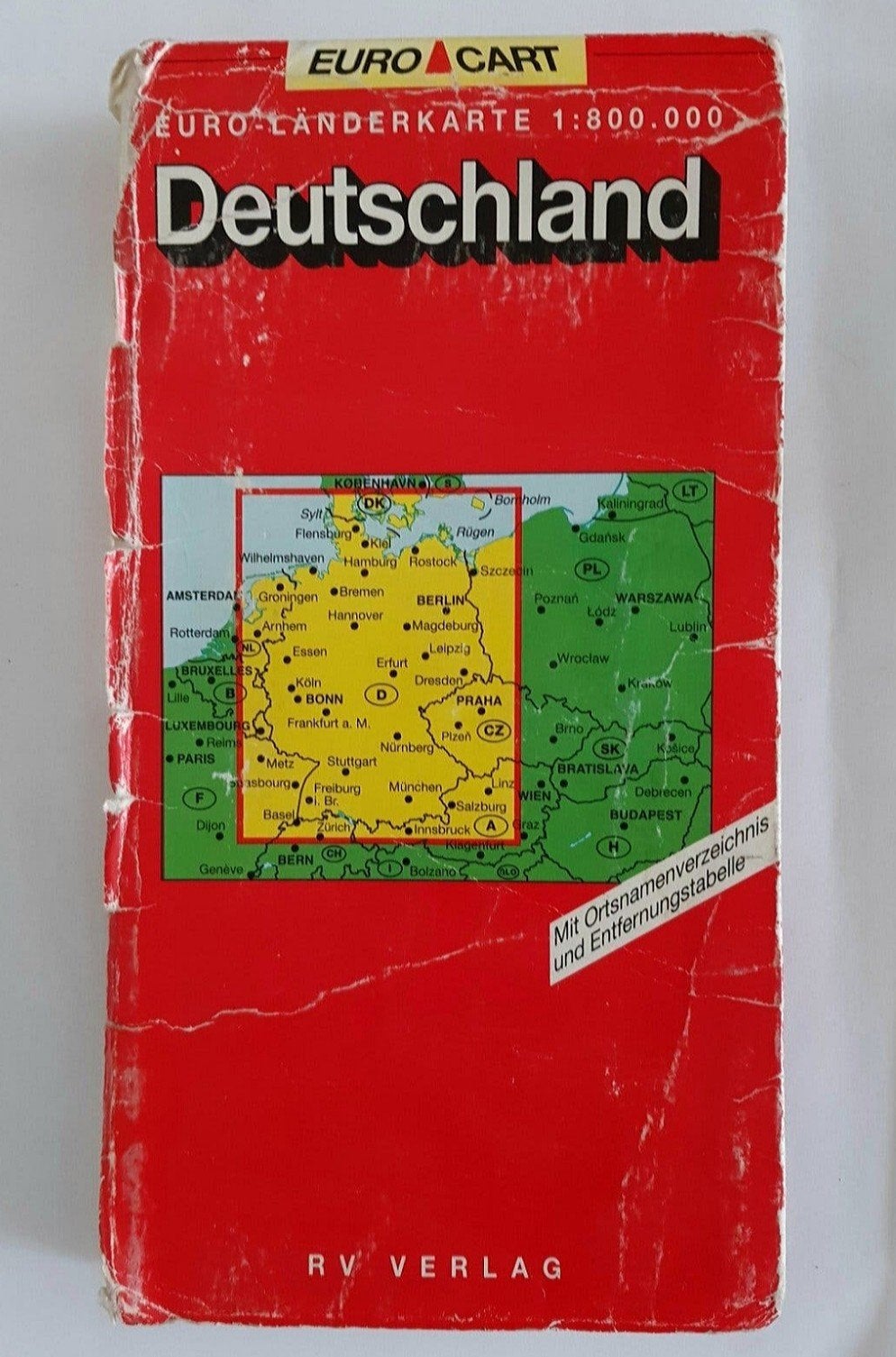 Auto wegenkaart Duitsland / Euro Cart, Boeken, Atlassen en Landkaarten, Gelezen, Verzenden, Landkaart, Duitsland