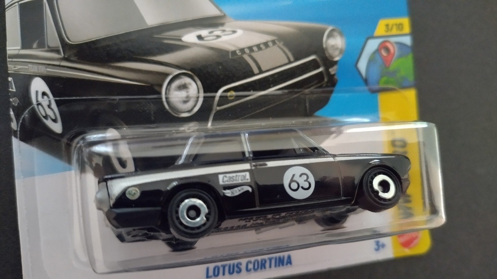 Ford Lotus Cortina Zwart 1:64 Hotwheels Pol, Auto, Verzenden, ., Nieuw