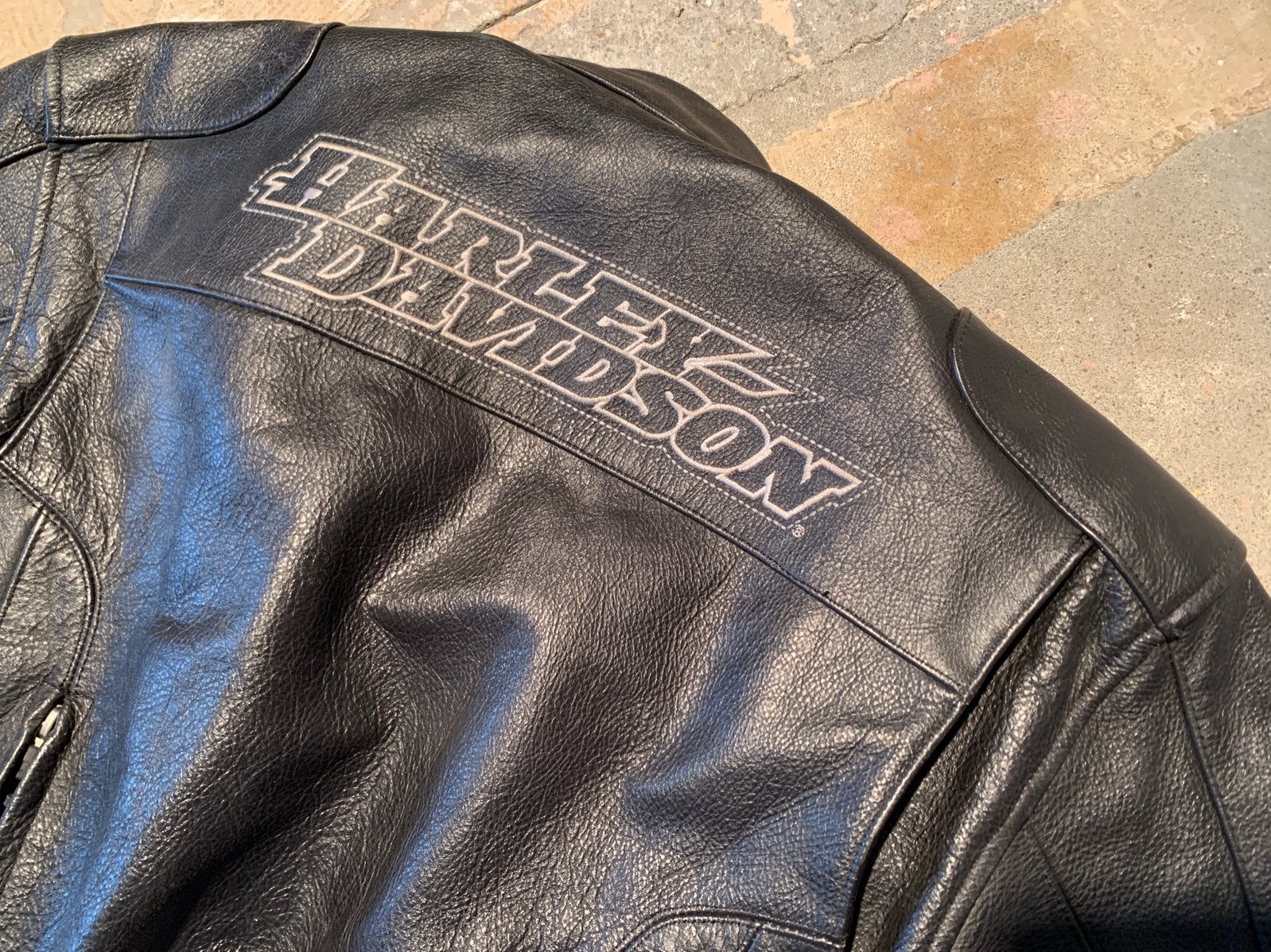 Harley Davidson leren motorjas met protectie, maat L, Ophalen of Verzenden, Tweedehands, Jas | leer