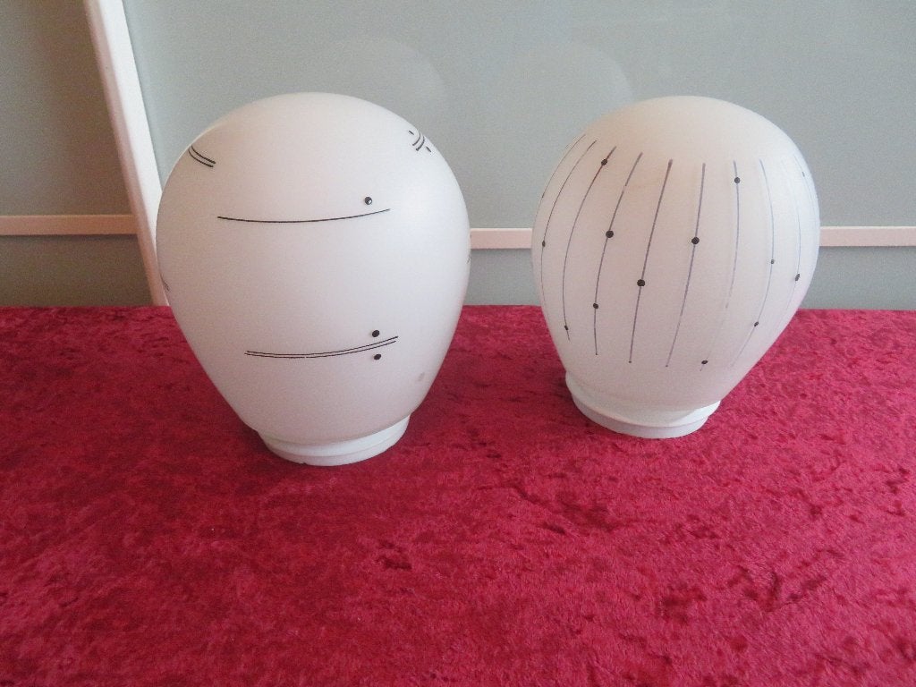 VINTAGE BOLLETJES van Glas voor PLAFONDLAMP Jaren 50/60, Ophalen of Verzenden