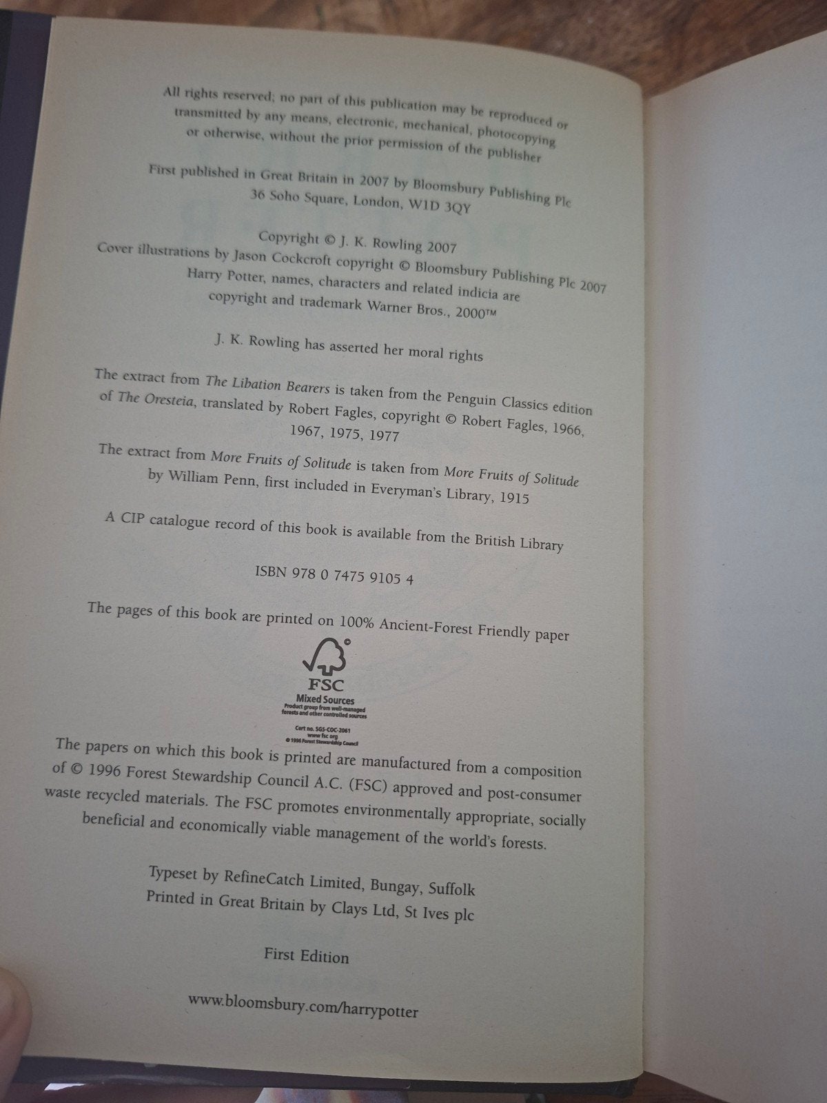 Harry Potter and the Deathly Hallows - Eerste Druk Hardcover, Ophalen of Verzenden