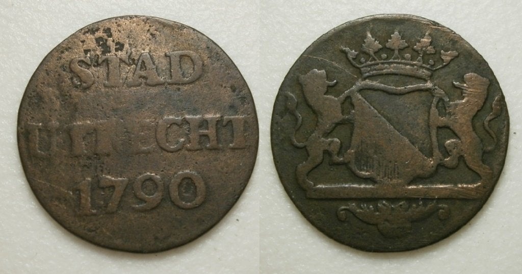 PD11506 Utrecht Stad Duit 1790, Postzegels en Munten, Ophalen of Verzenden, Vóór koninkrijk, 1 cent, Losse munt